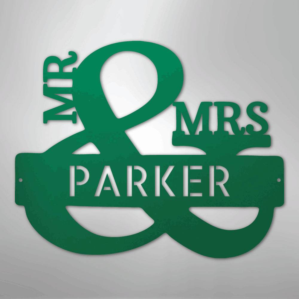My Easy Monogram Steel Sign Green / 24" Couples Monogram - Steel Sign