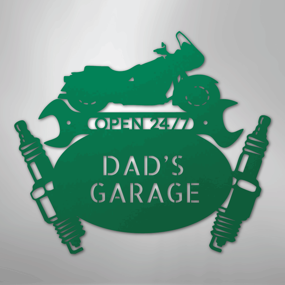 My Easy Monogram Steel Sign Green / 24" Cruiser Mechanic Monogram - Steel Sign