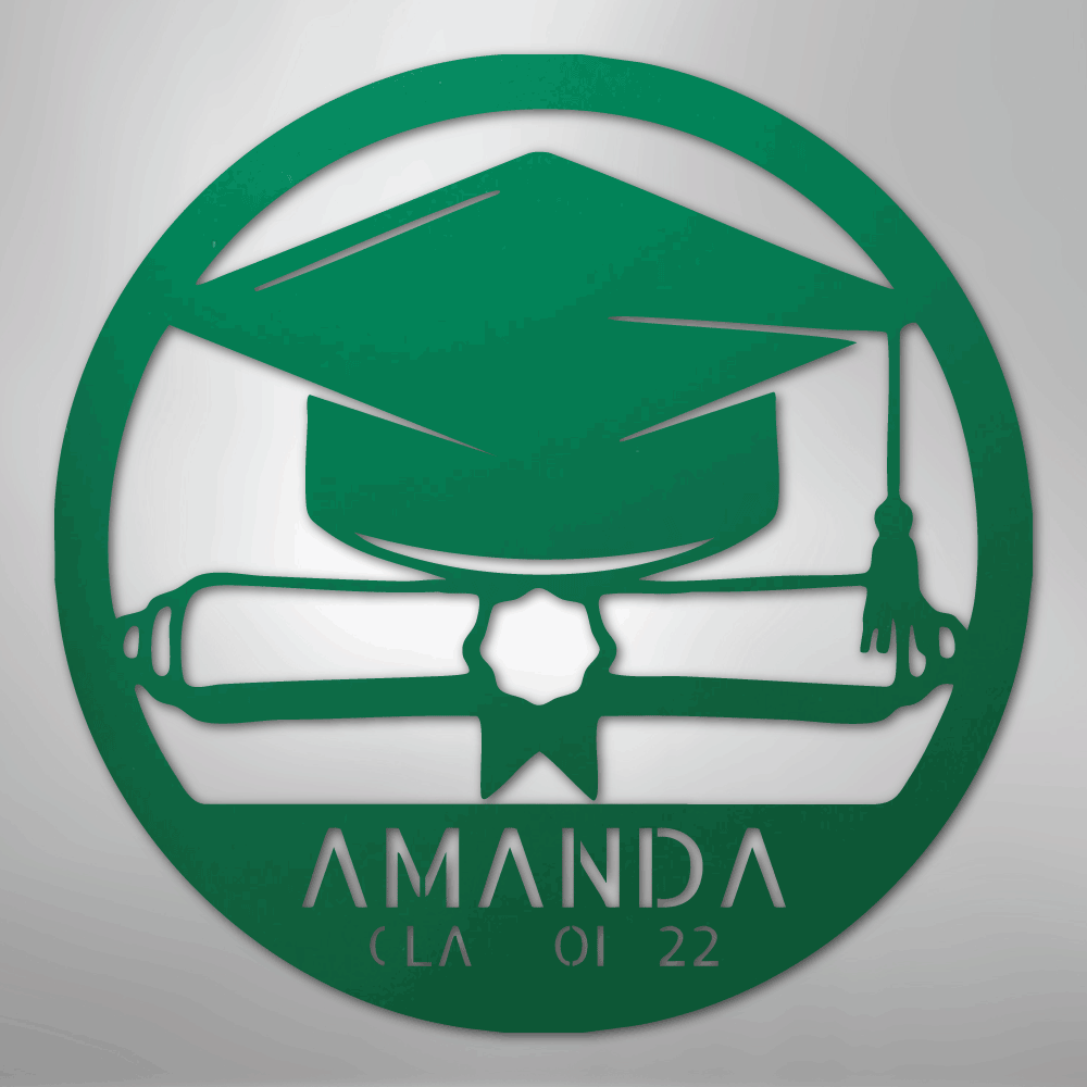 My Easy Monogram Steel Sign Green / 24" Diploma Monogram - Steel Sign