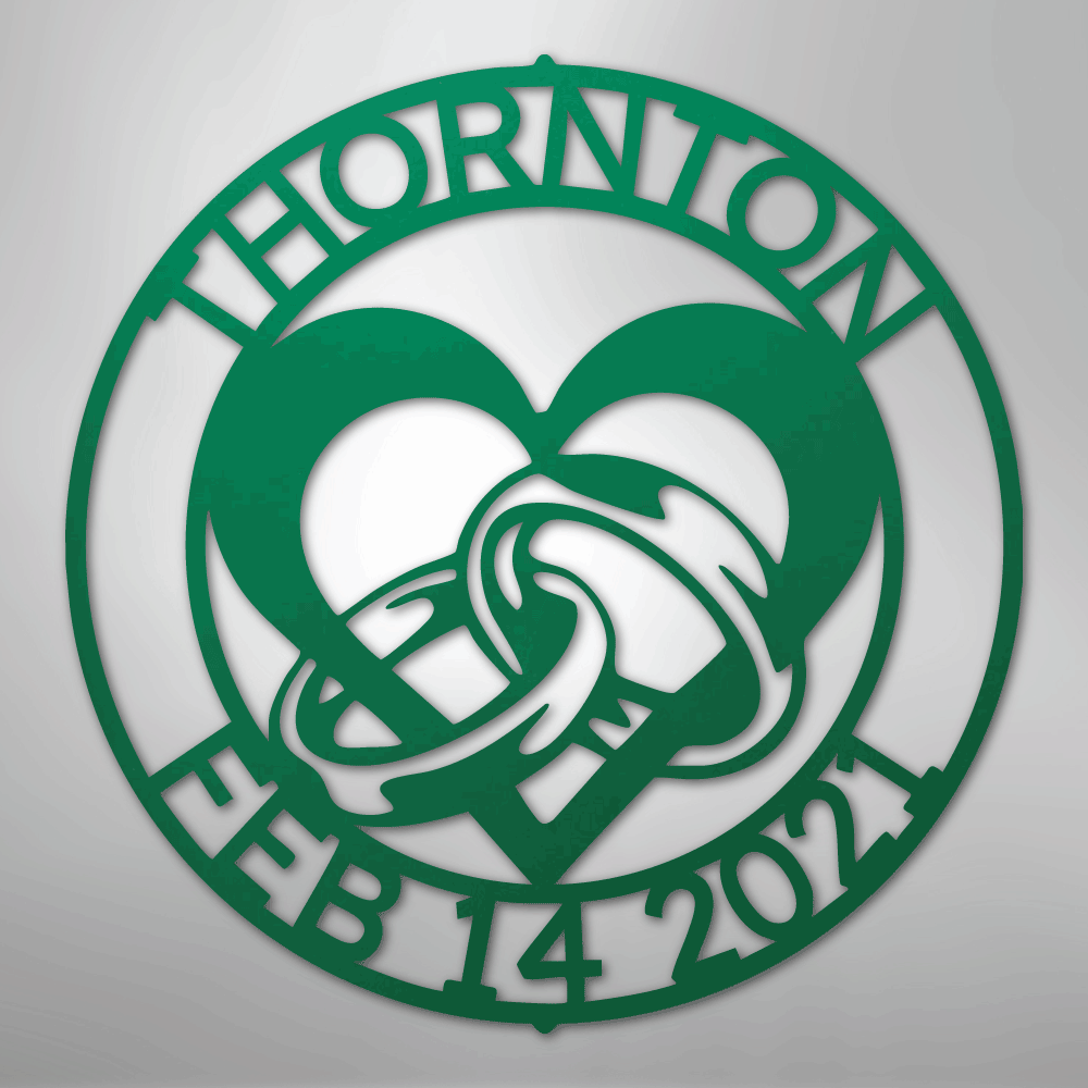 My Easy Monogram Steel Sign Green / 24" Engagement Monogram - Steel Sign