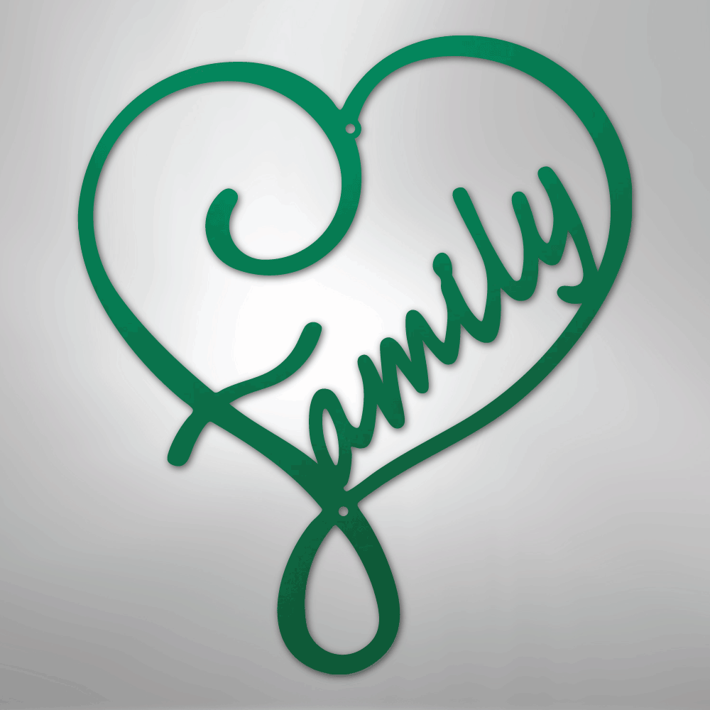 My Easy Monogram Steel Sign Green / 24" Family Love - Steel Sign