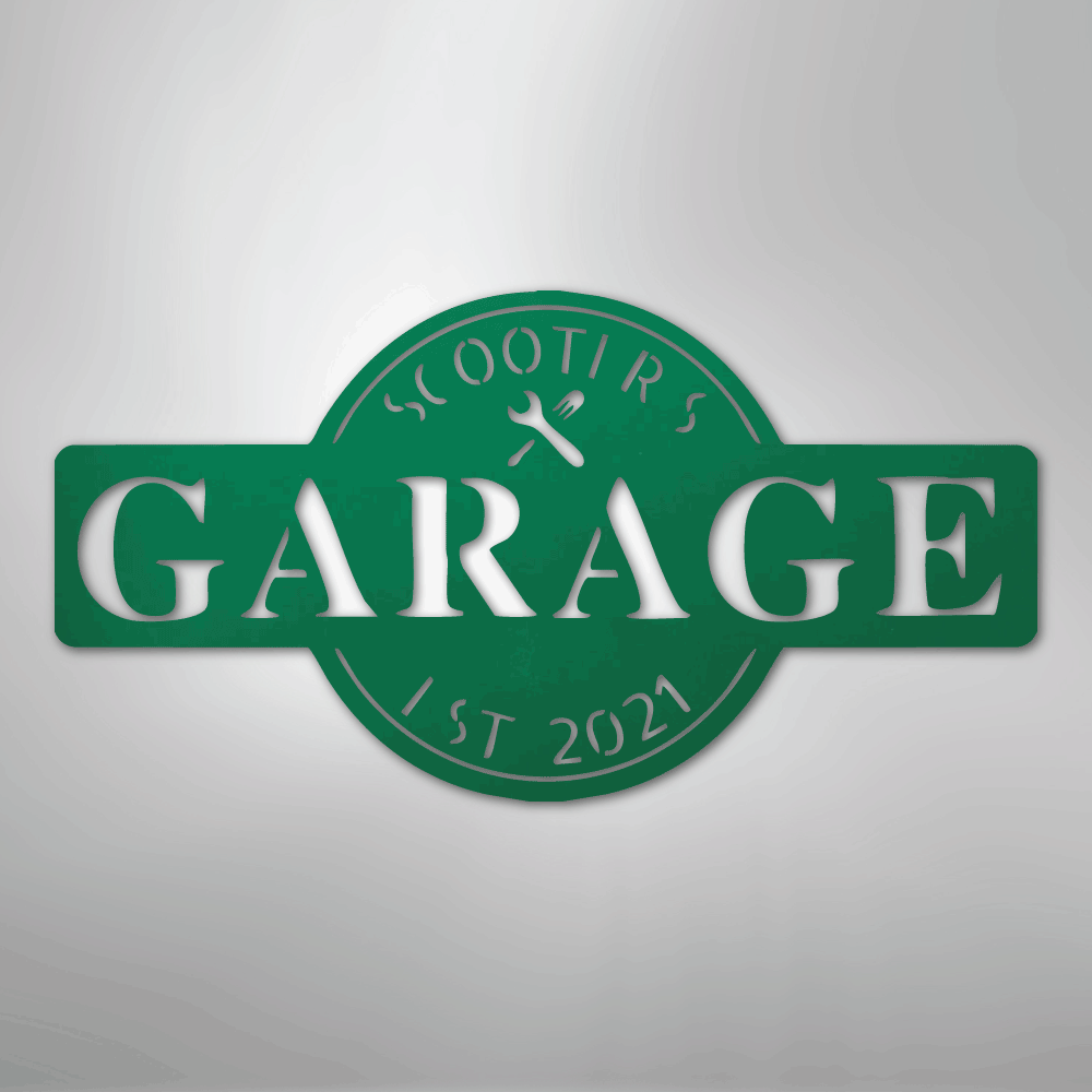My Easy Monogram Steel Sign Green / 24" Garage Monogram - Metal Sign
