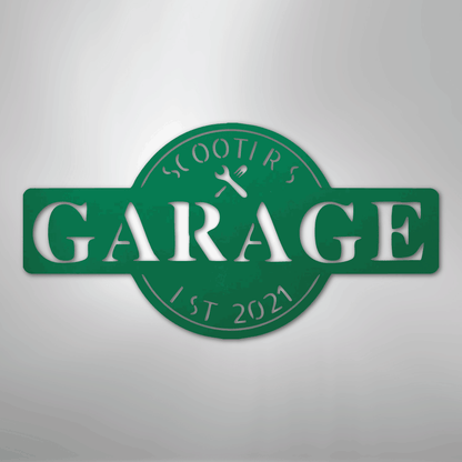 My Easy Monogram Steel Sign Green / 24" Garage Monogram - Metal Sign