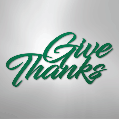 My Easy Monogram Steel Sign Green / 24" Give Thanks - Steel Sign