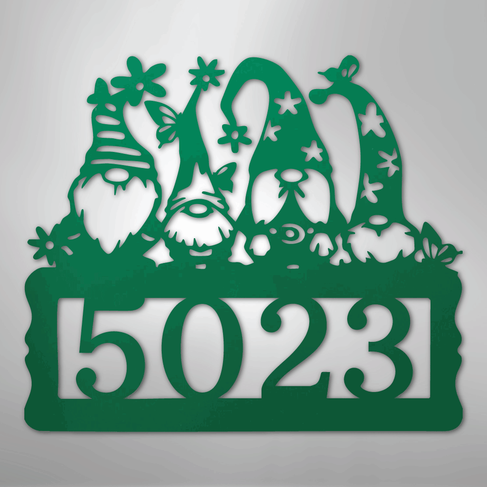 My Easy Monogram Steel Sign Green / 24" Gnome Address Sign - Steel Sign