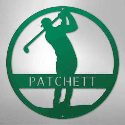 My Easy Monogram Steel Sign Green / 24" Golfer Monogram - Steel Sign