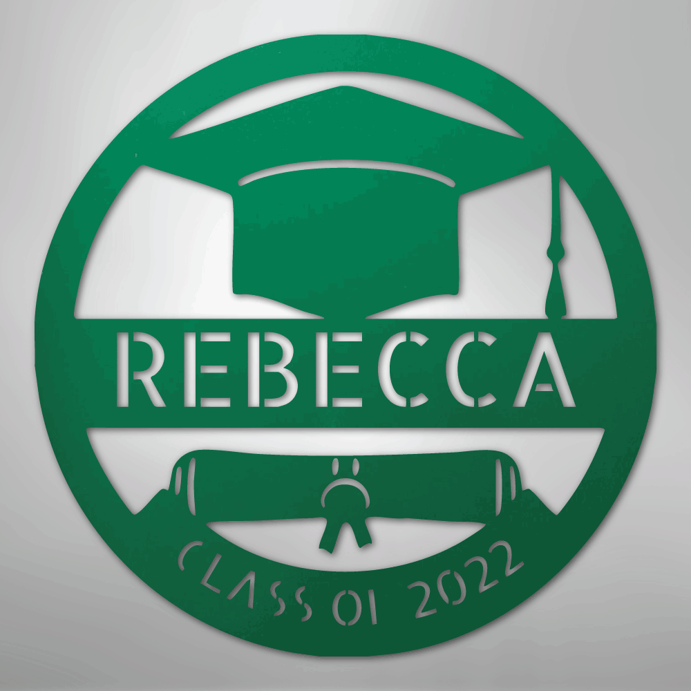 My Easy Monogram Steel Sign Green / 24" Grad Cap Monogram - Steel Sign