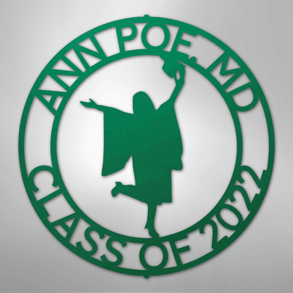 My Easy Monogram Steel Sign Green / 24" Graduation Monogram - His and Hers - Steel Sign