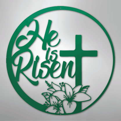 My Easy Monogram Steel Sign Green / 24" He is Risen - Steel Sign