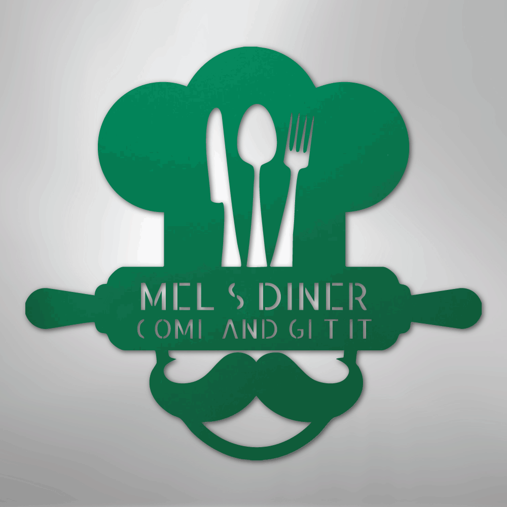 My Easy Monogram Steel Sign Green / 24" Home Chef Monogram - Steel Sign