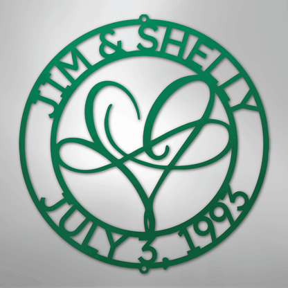 My Easy Monogram Steel Sign Green / 24" Infinite Love Monogram - Steel Sign