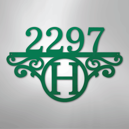 My Easy Monogram Steel Sign Green / 24" Initial Address Monogram - Steel Sign