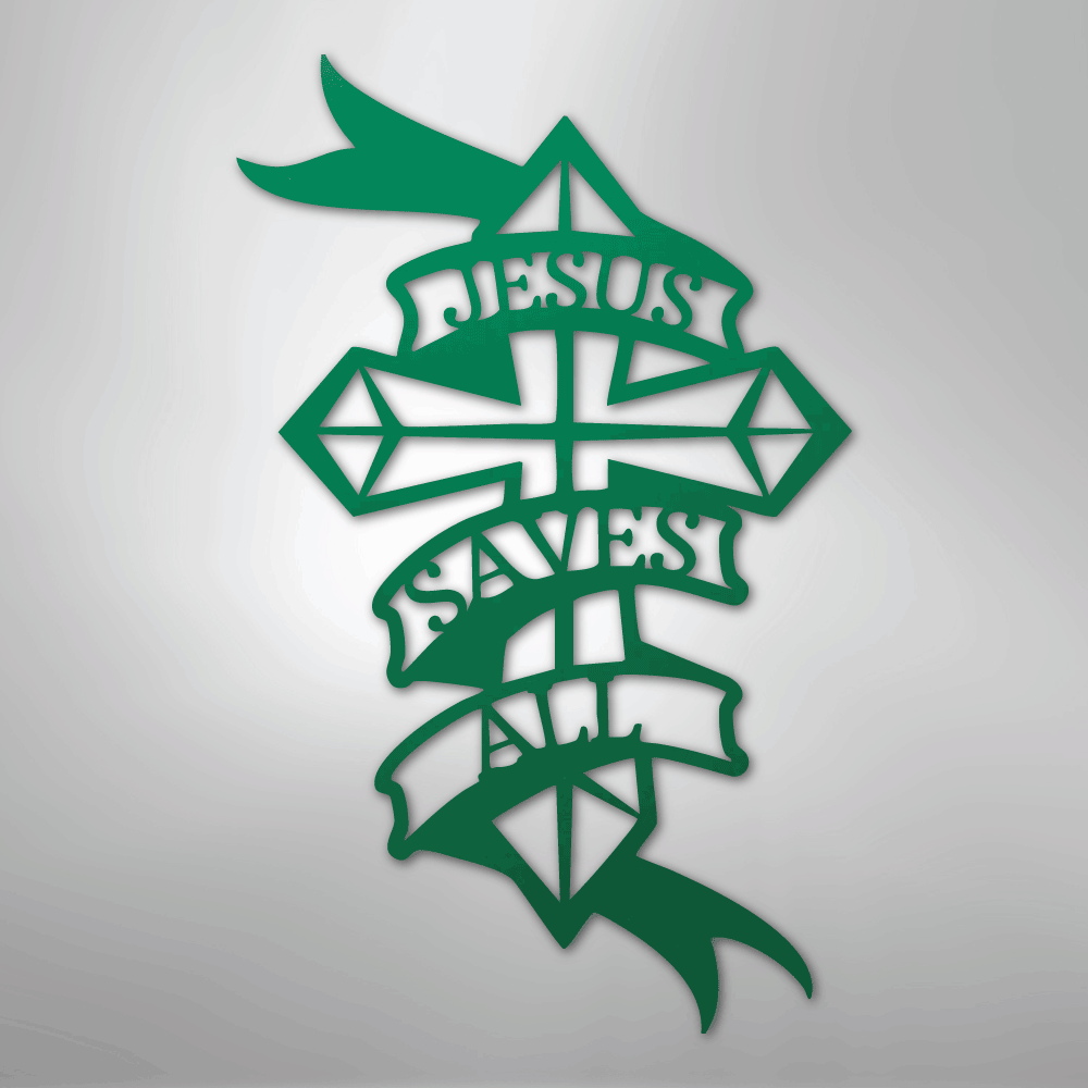 My Easy Monogram Steel Sign Green / 24" Jesus Saves All - Steel Sign