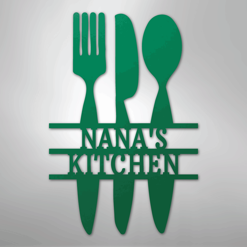My Easy Monogram Steel Sign Green / 24" Kitchen Utensil Monogram - Steel Sign