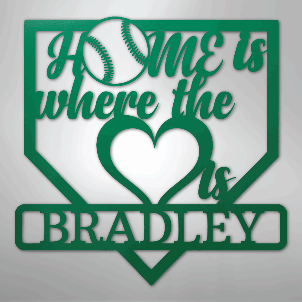 My Easy Monogram Steel Sign Green / 24" Love Baseball Monogram - Metal Sign
