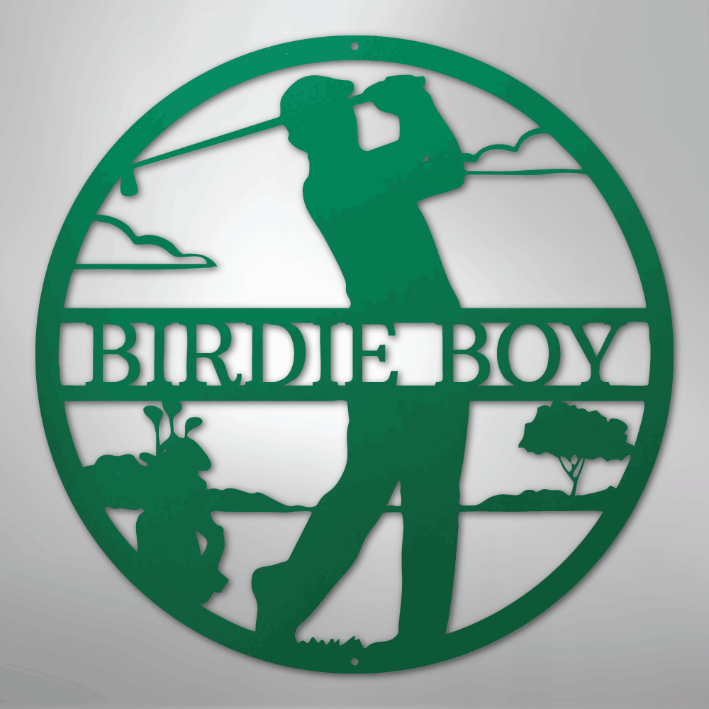 My Easy Monogram Steel Sign Green / 24" Male Golfer Monogram - Steel Sign