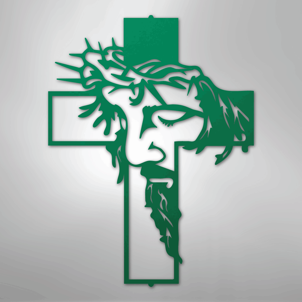 My Easy Monogram Steel Sign Green / 24" Metal Christ Cross - Steel Sign