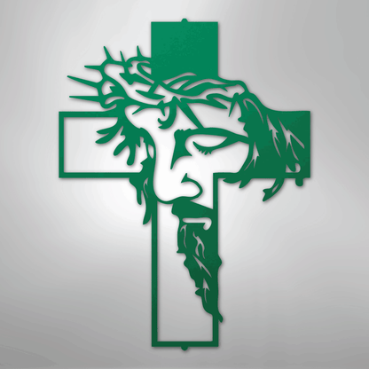 My Easy Monogram Steel Sign Green / 24" Metal Christ Cross - Steel Sign