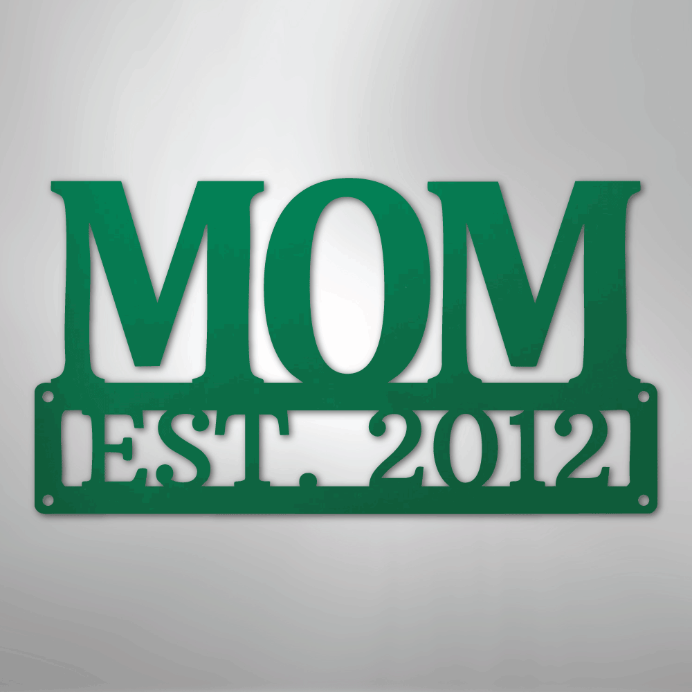 My Easy Monogram Steel Sign Green / 24" Mother's Day Plaque - Steel SIgn