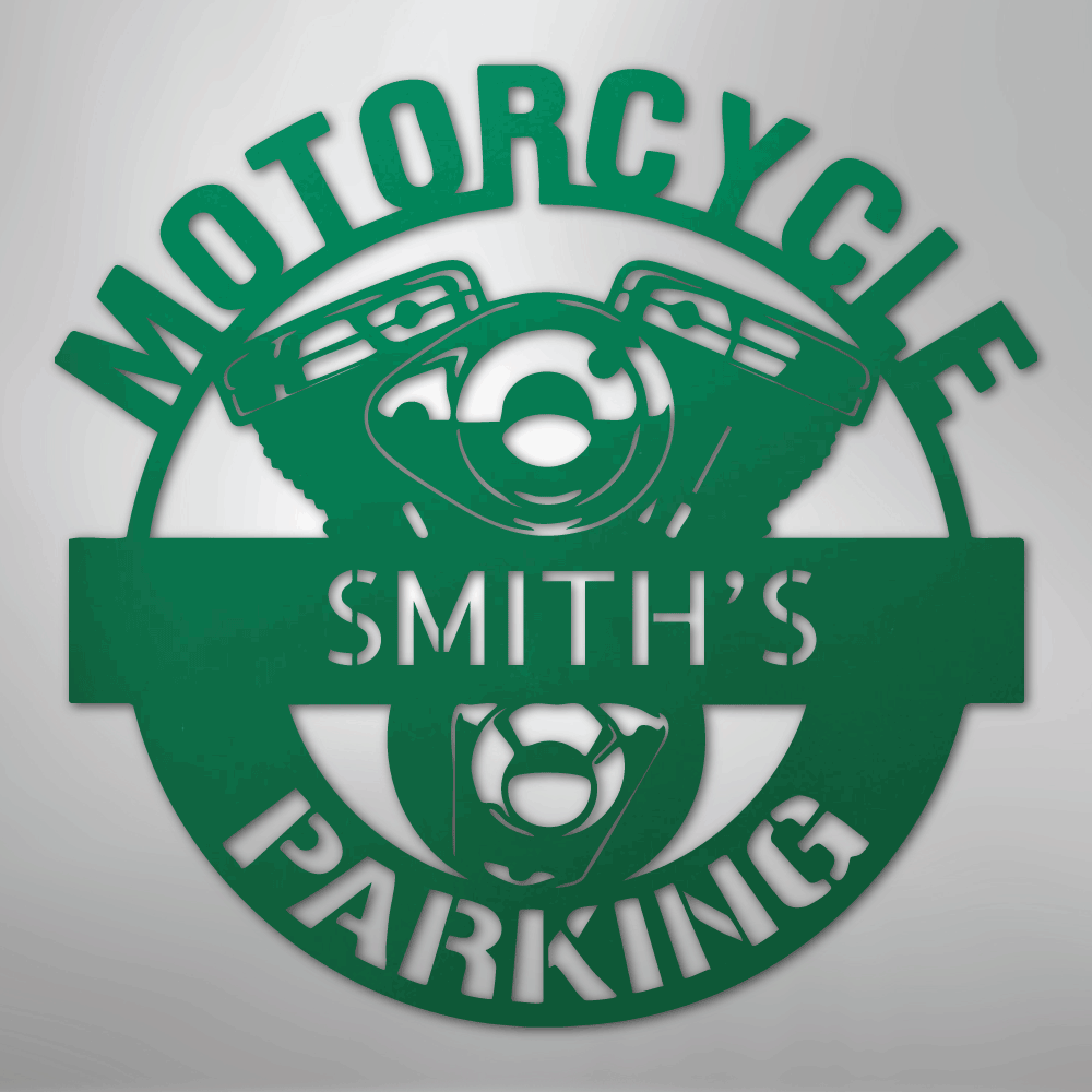 My Easy Monogram Steel Sign Green / 24" Motorcycle Parking Monogram - Steel Sign