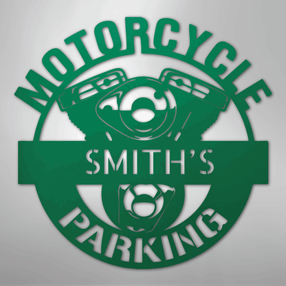 My Easy Monogram Steel Sign Green / 24" Motorcycle Parking Monogram - Steel Sign