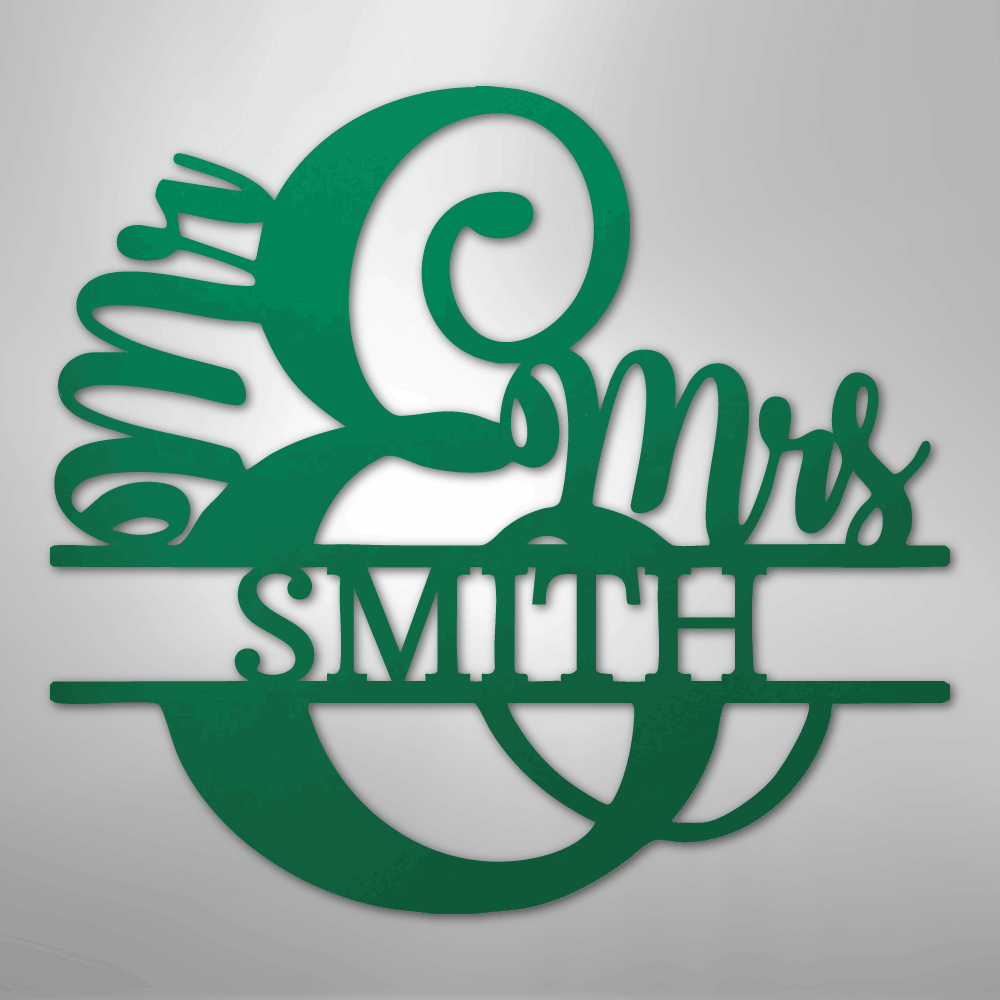 My Easy Monogram Steel Sign Green / 24" New Couples Monogram - Steel Sign