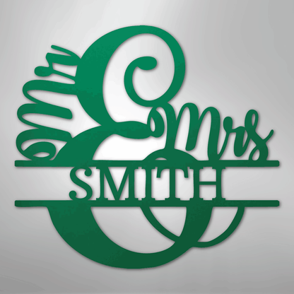 My Easy Monogram Steel Sign Green / 24" New Couples Monogram - Steel Sign