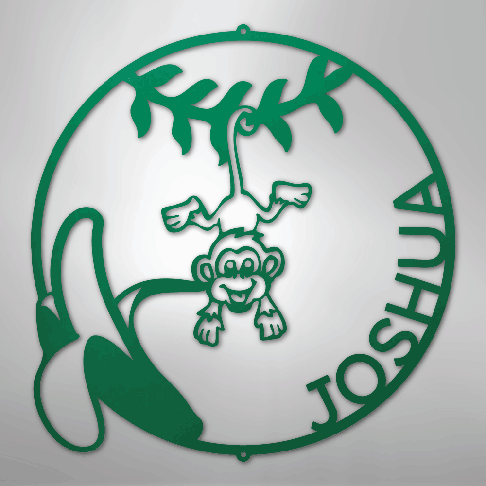 My Easy Monogram Steel Sign Green / 24" Our Little Monkey Monogram - Steel Sign