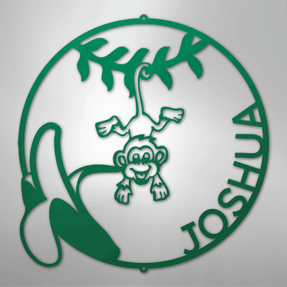 My Easy Monogram Steel Sign Green / 24" Our Little Monkey Monogram - Steel Sign