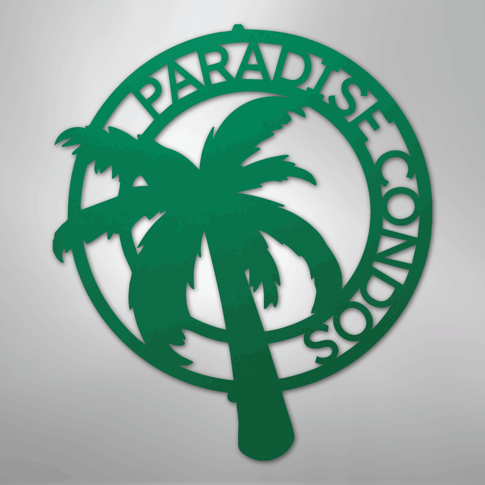 My Easy Monogram Steel Sign Green / 24" Palm Tree Monogram - Steel Sign
