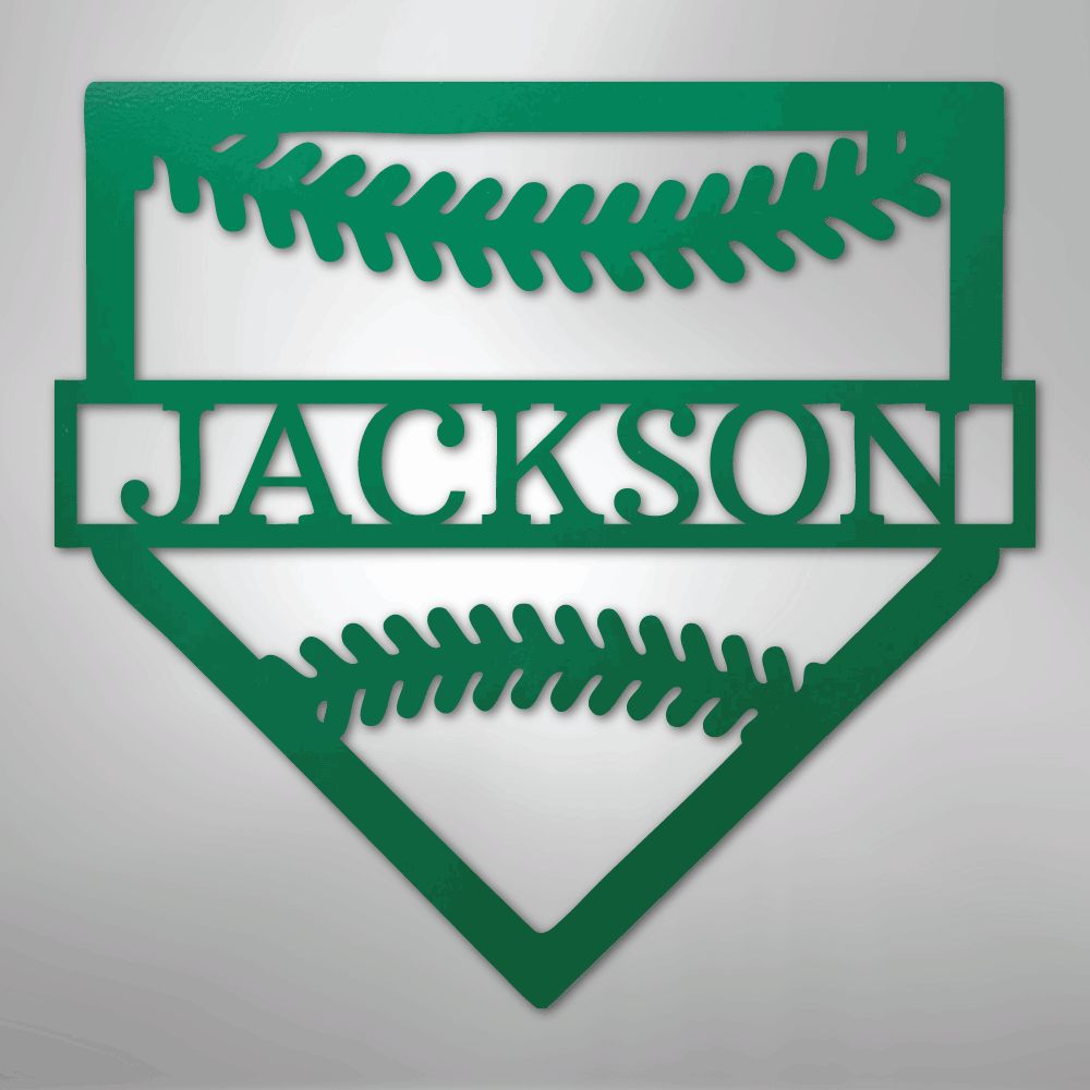 My Easy Monogram Steel Sign Green / 24" Personal Home Base