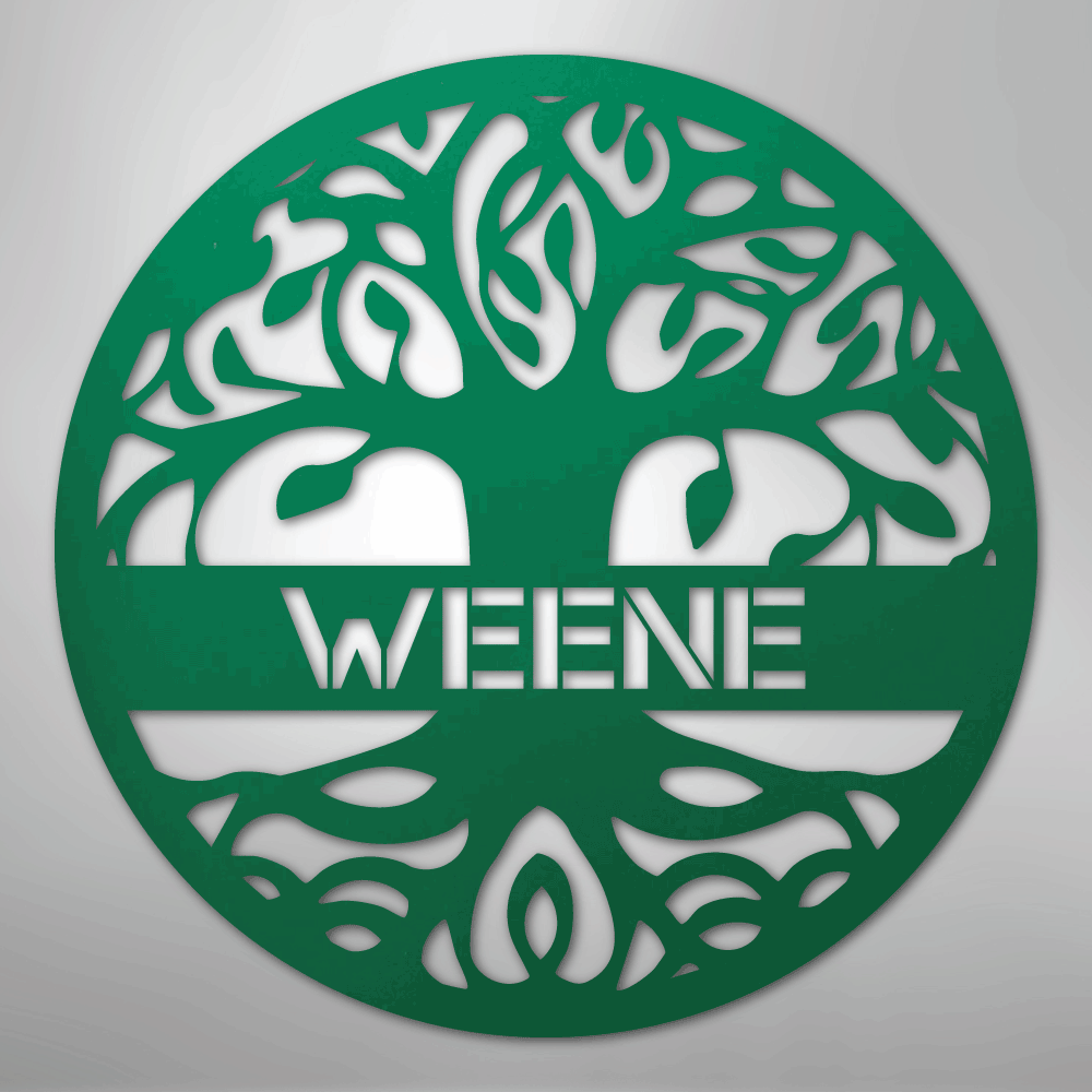 My Easy Monogram Steel Sign Green / 24" Personalized Tree of Life - Steel Sign