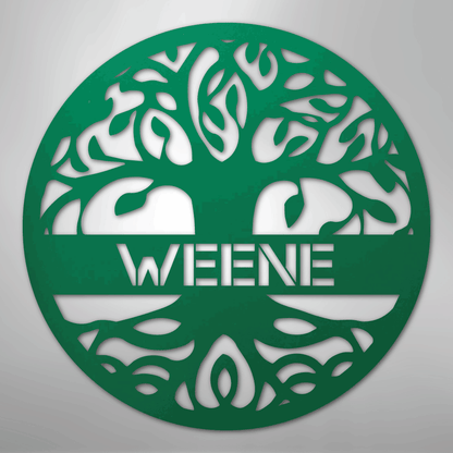My Easy Monogram Steel Sign Green / 24" Personalized Tree of Life - Steel Sign