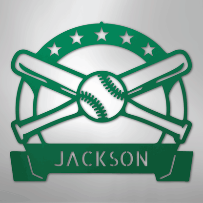 My Easy Monogram Steel Sign Green / 24" Play Ball Monogram - Metal Sign