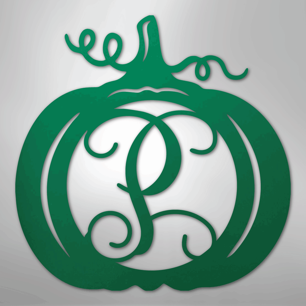 My Easy Monogram Steel Sign Green / 24" Pumpkin Initial Monogram - Steel Sign
