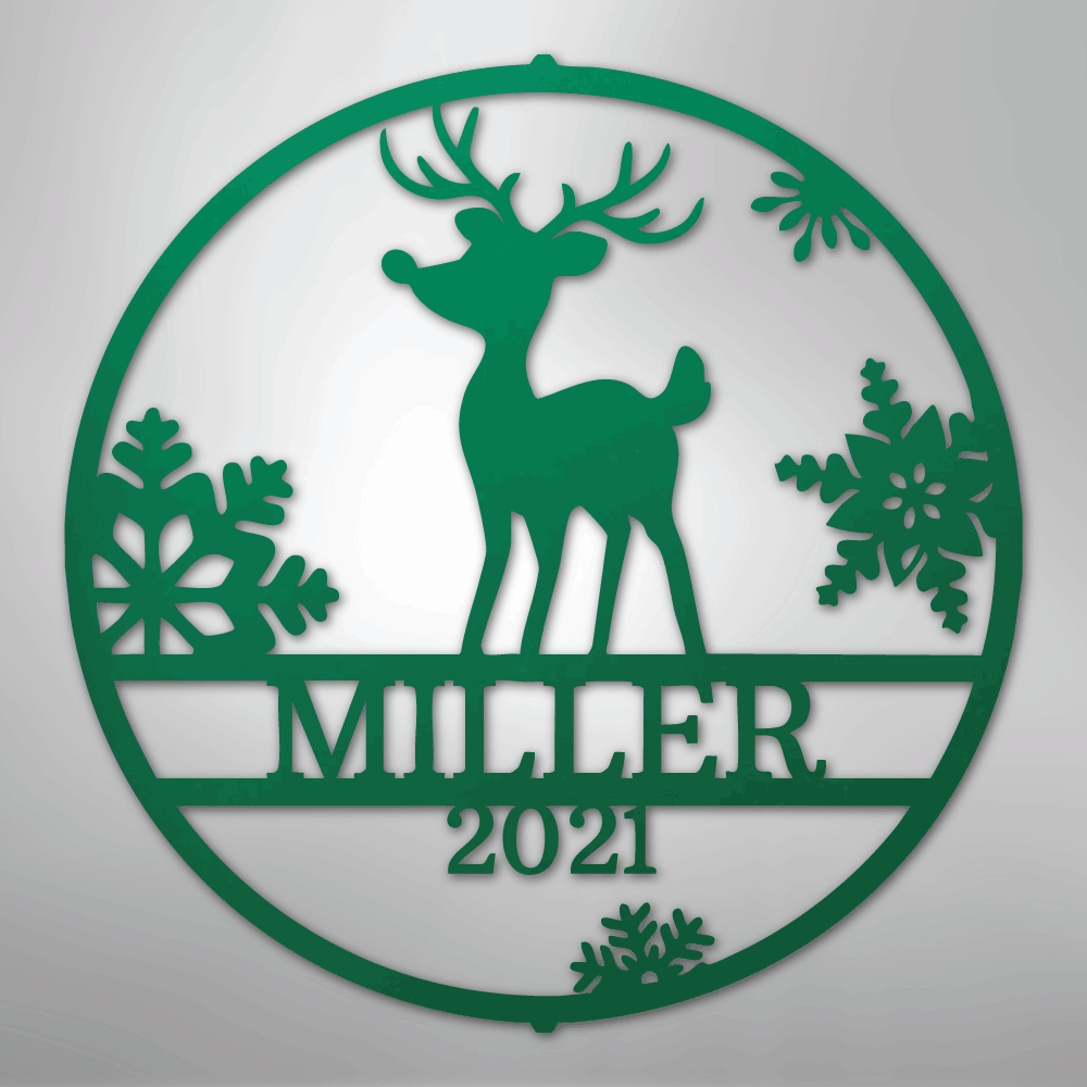 My Easy Monogram Steel Sign Green / 24" Rudolph's Monogram - Steel Sign