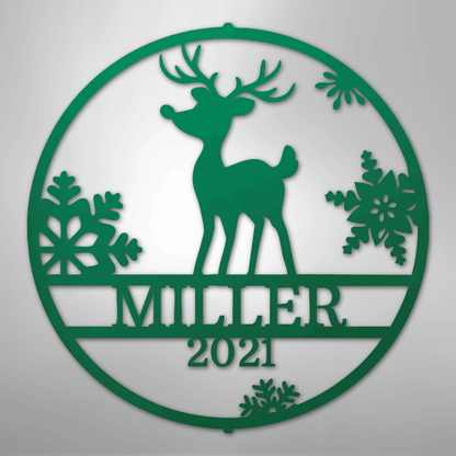 My Easy Monogram Steel Sign Green / 24" Rudolph's Monogram - Steel Sign