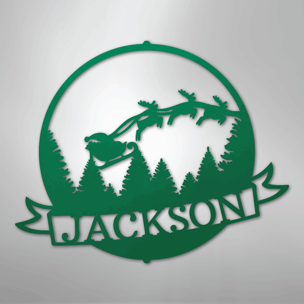 My Easy Monogram Steel Sign Green / 24" Santa's Journey Monogram - Steel Sign