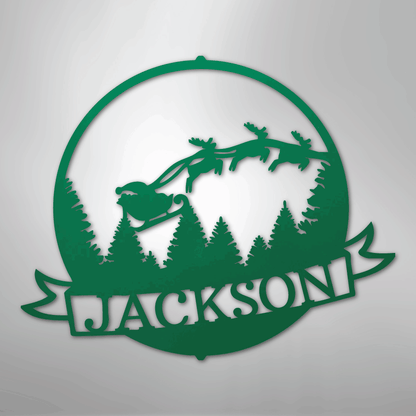 My Easy Monogram Steel Sign Green / 24" Santa's Journey Monogram - Steel Sign