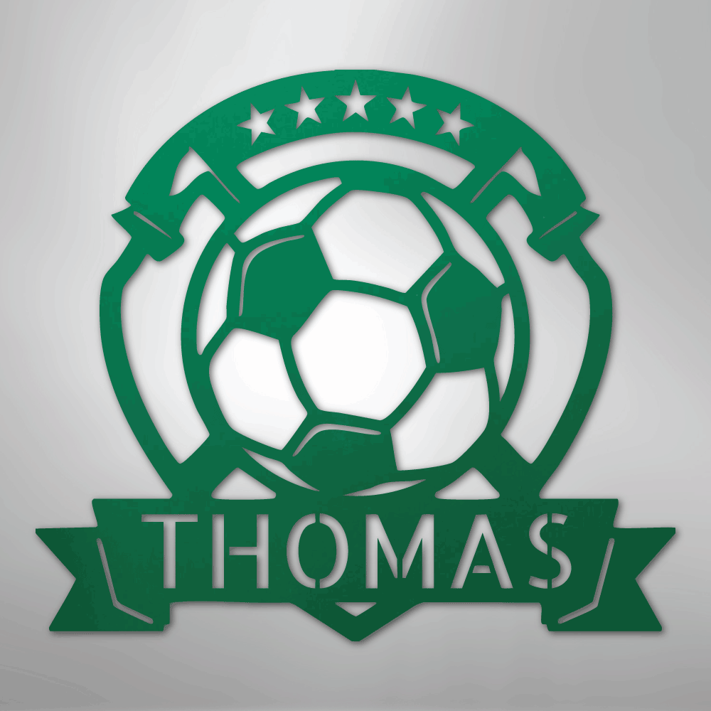 My Easy Monogram Steel Sign Green / 24" Soccer Plaque Monogram - Steel Sign