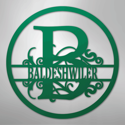 My Easy Monogram Steel Sign Green / 24" Split Circle Monogram - Steel Sign