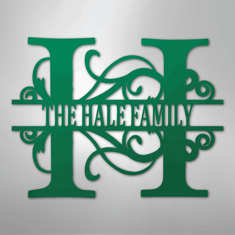 My Easy Monogram Steel Sign Green / 24" Split Letter Monogram - Steel Sign
