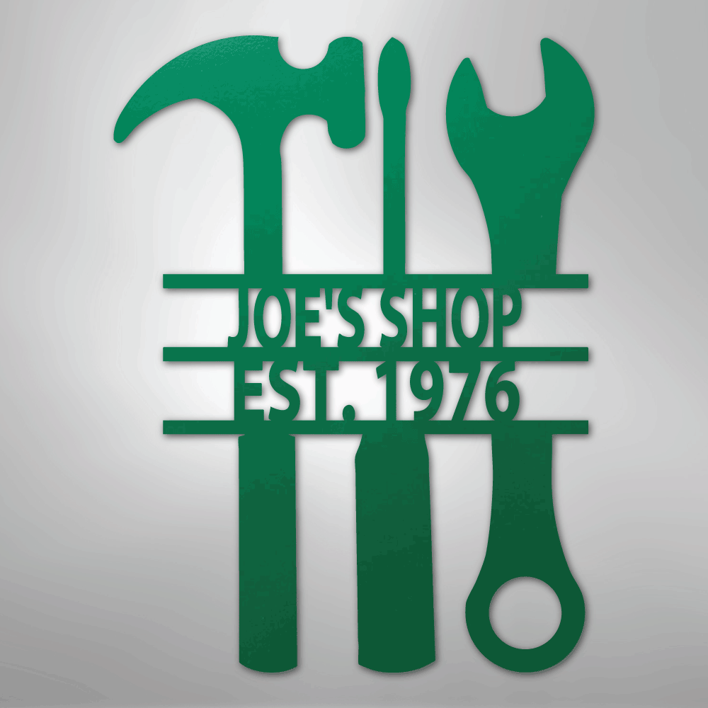 My Easy Monogram Steel Sign Green / 24" The Garage - Steel Sign