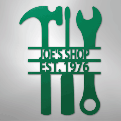 My Easy Monogram Steel Sign Green / 24" The Garage - Steel Sign