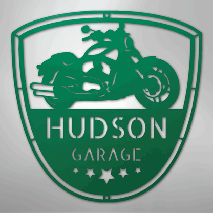 My Easy Monogram Steel Sign Green / 24" Two Wheels Move The Soul Monogram - Steel Sign