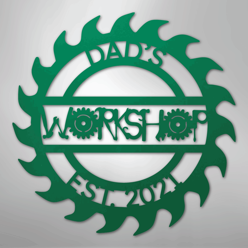 My Easy Monogram Steel Sign Green / 24" Unique Workshop Monogram - Steel Sign
