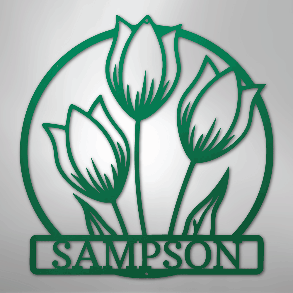My Easy Monogram Steel Sign Green / 24" Wild Tulip Monogram - Steel Sign