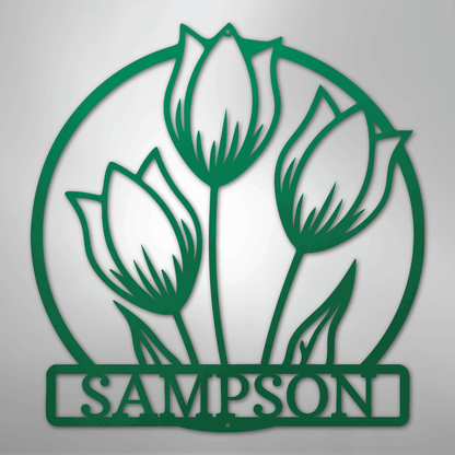 My Easy Monogram Steel Sign Green / 24" Wild Tulip Monogram - Steel Sign