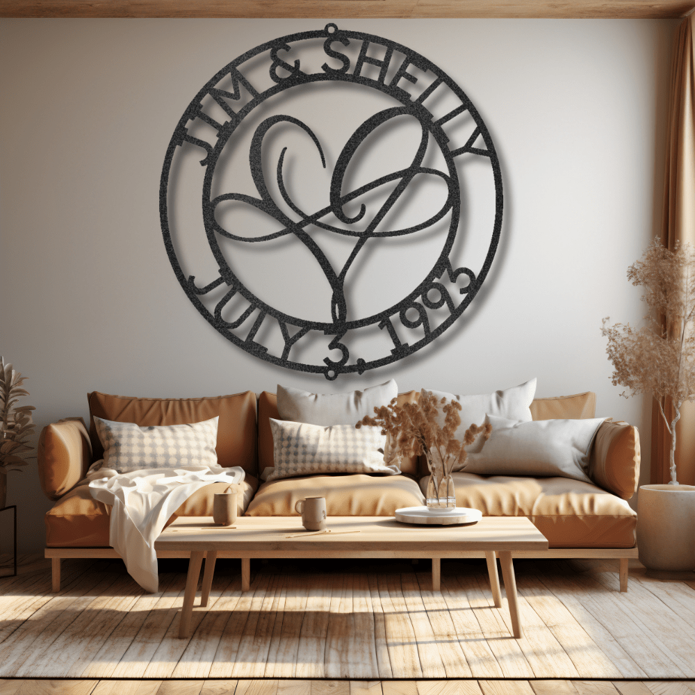 Infinite Love Monogram - Steel Sign – Metal Decor 4U