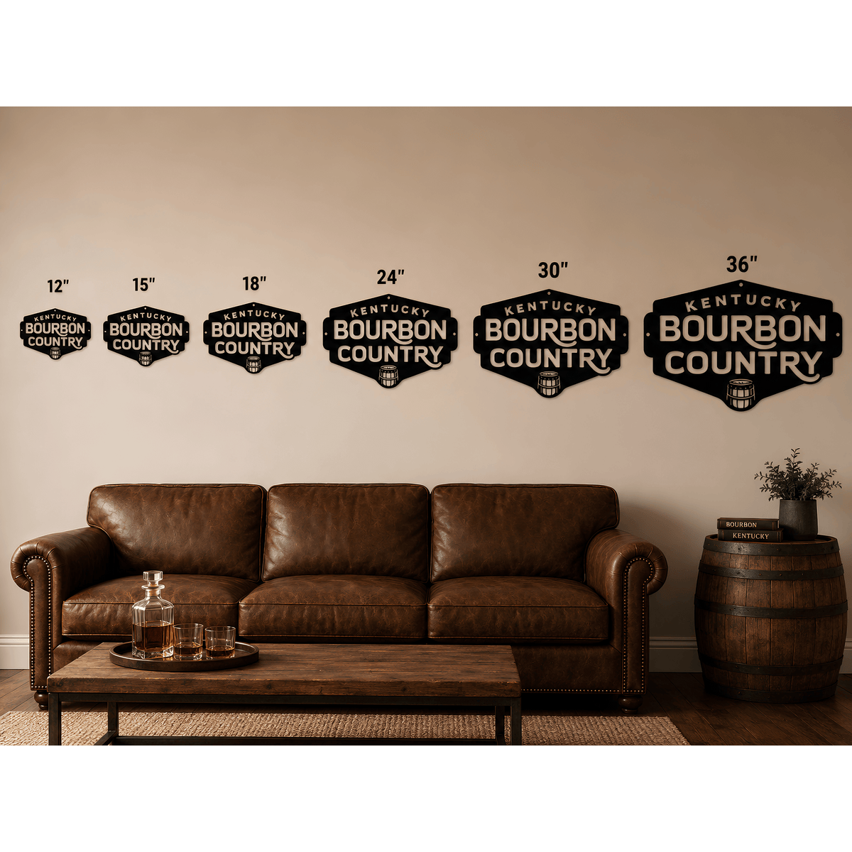 My Easy Monogram Steel Sign Kentucky Bourbon Country Metal Wall Art Sign